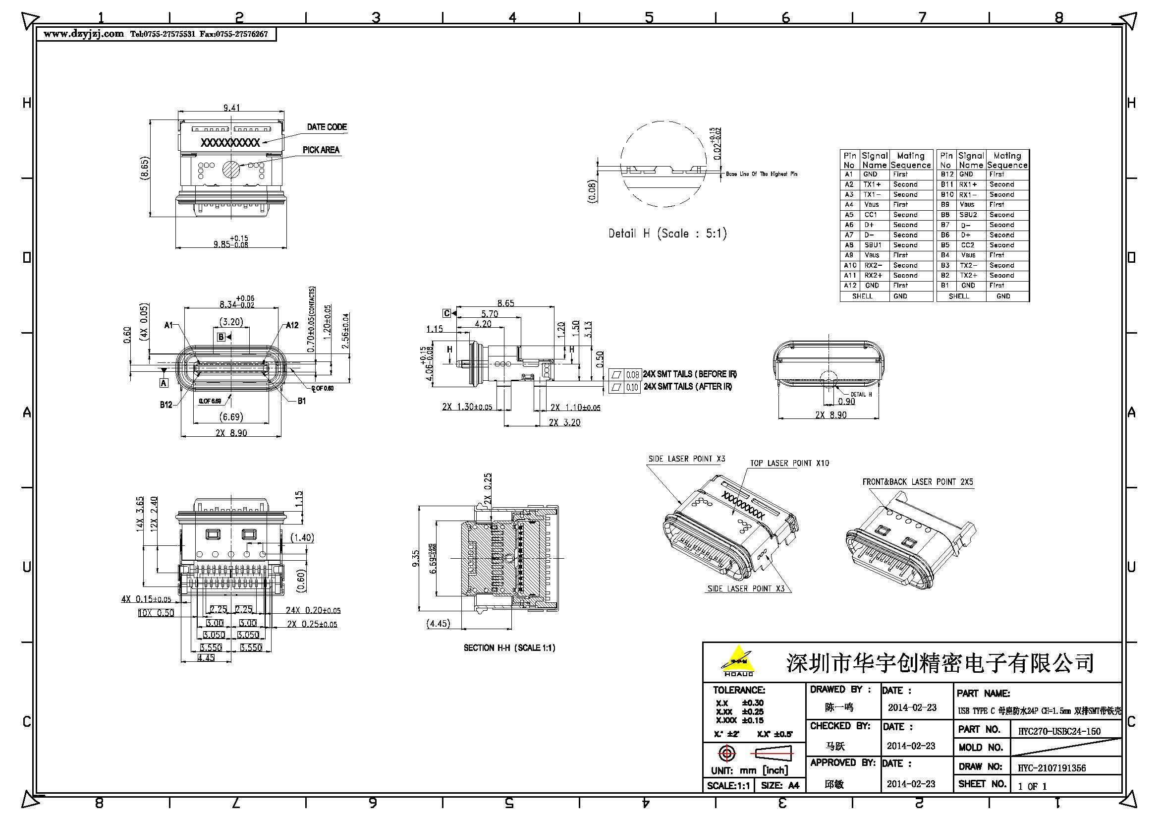 USB TYPE C 母座防水24P CH=1.5 端子雙排SMT 帶鐵殼_頁(yè)面_1.jpg
